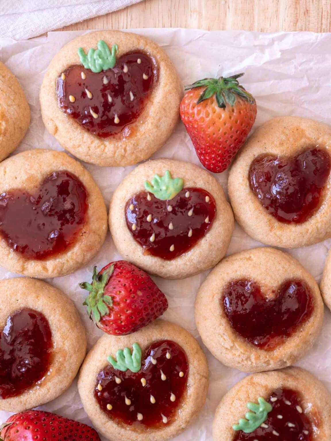 Cute Strawberry Thumbprint Cookies