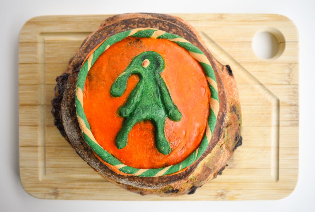 3D Sourdough art of Squidward Bold & Brash design 