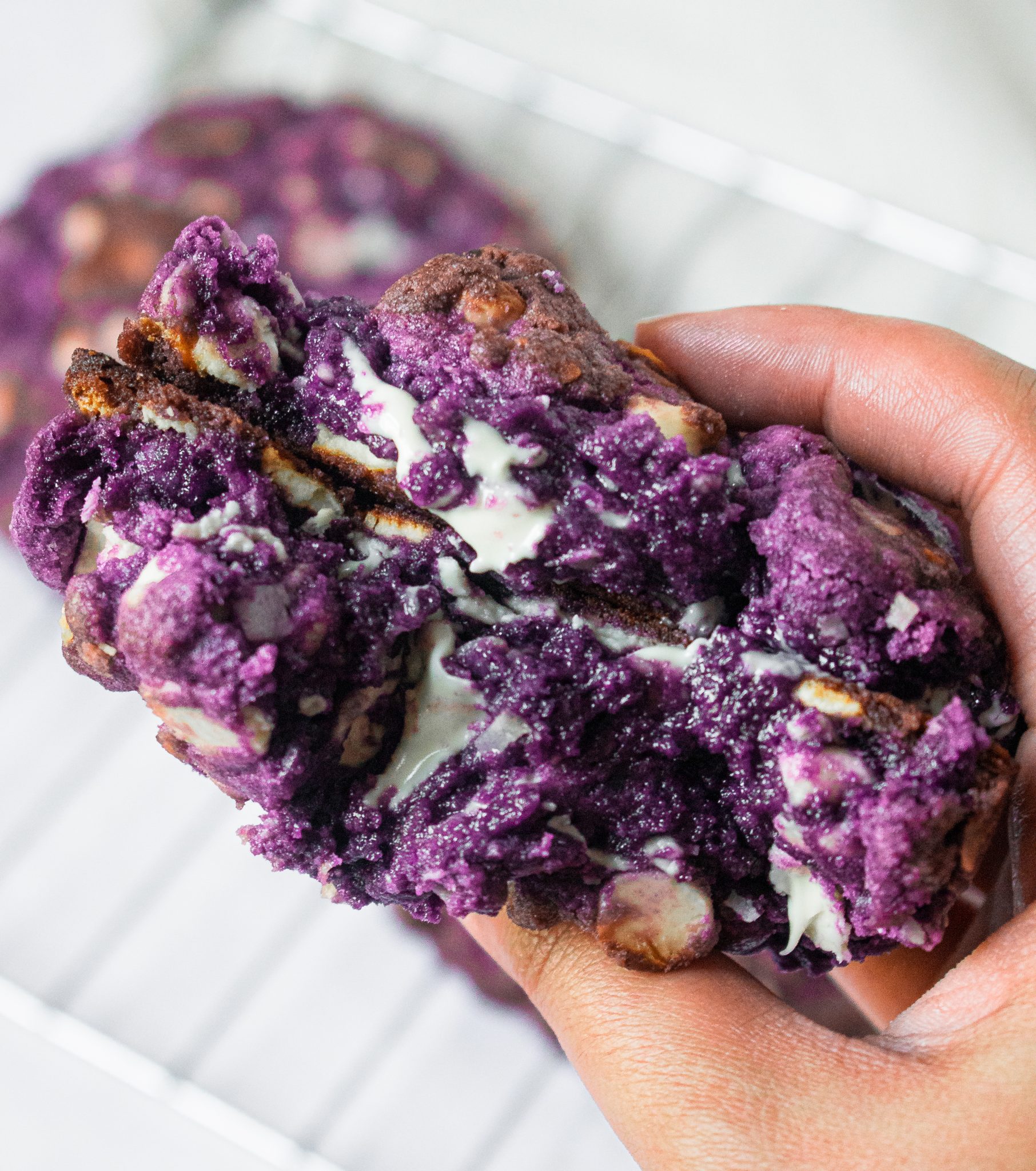 LevainStyle White Chocolate Coconut Ube Cookies (Small Batch Recipe