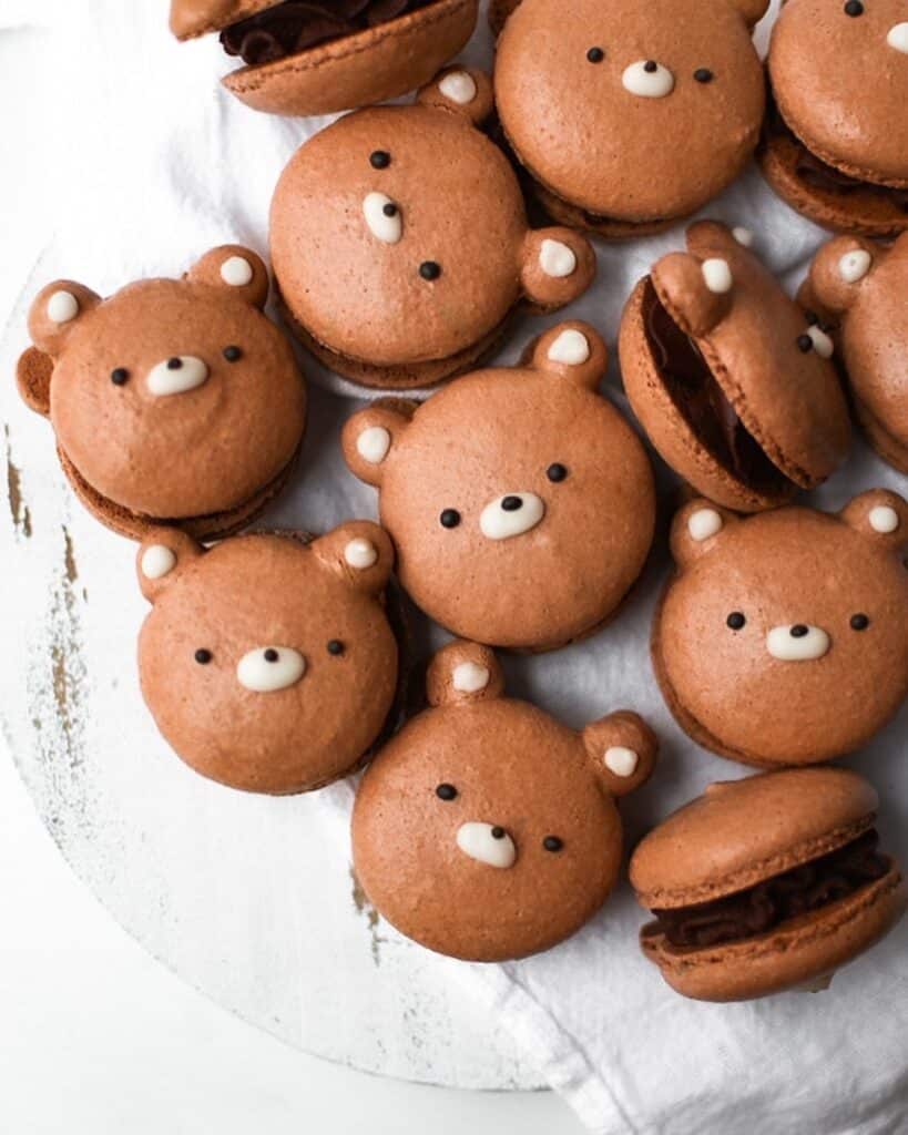 Chocolate bear macarons