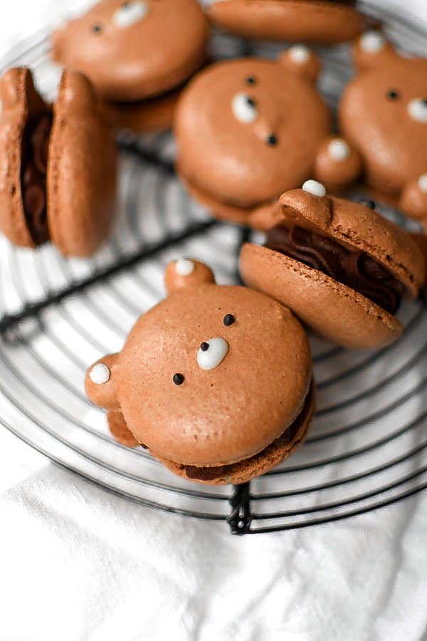 Bear-Shaped Chocolate Macarons - Bites by Bianca