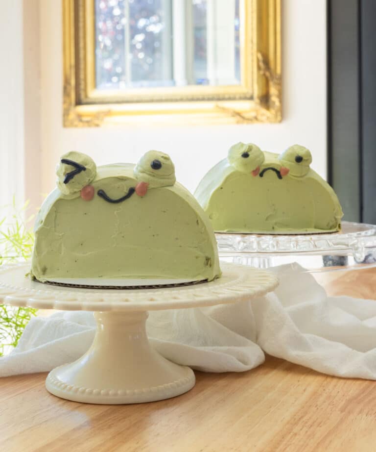 Frog Cake with Whipped Cream Frosting