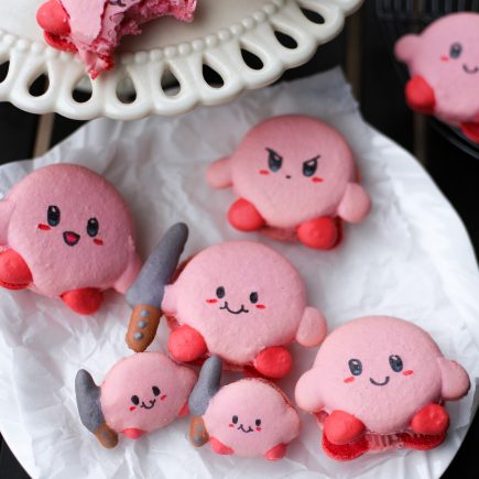 Plate of kirby macarons