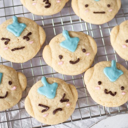 Avatar: The Last Airbender Aang Cookies on a wire rack