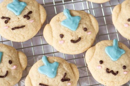 Avatar: The Last Airbender Aang Cookies on a wire rack