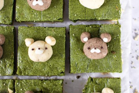 Cute matcha shortbread brownies