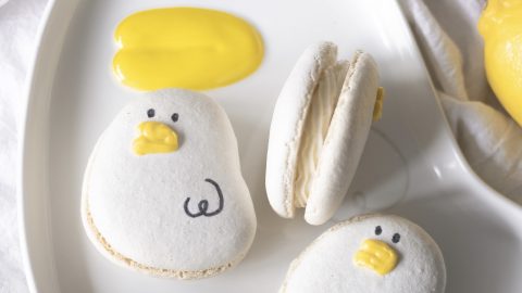 Duck Macarons with Lemon Cheesecake Filling (French Method Duck Macarons with Lemon Cheesecake Filling (French Method
