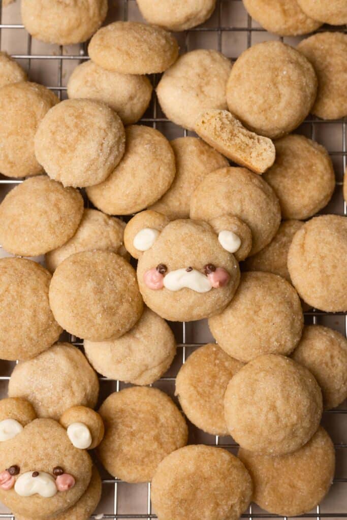 mini sugar cookies in a pile.