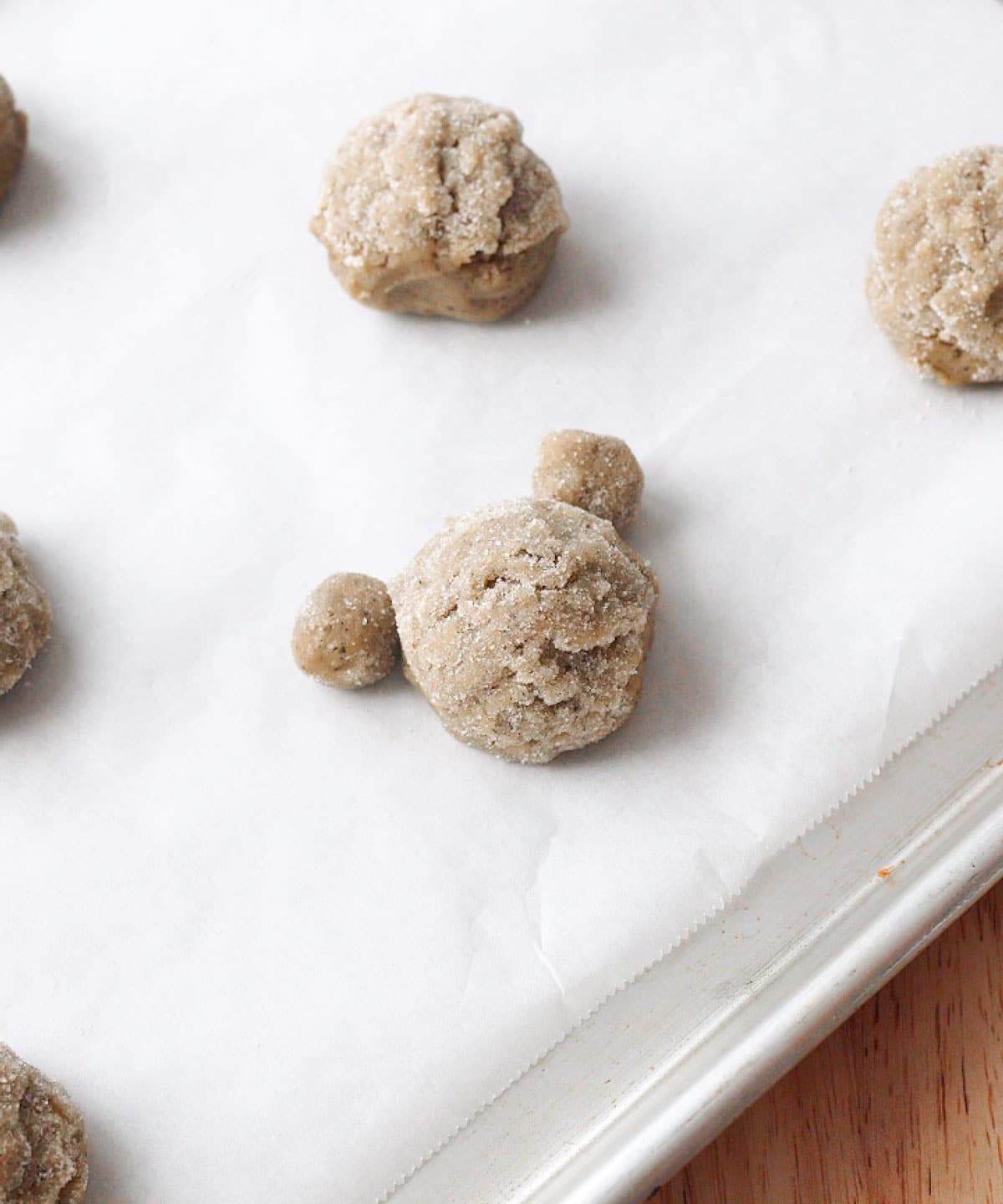 Cookie dough shaped as bear, ready to be baked.