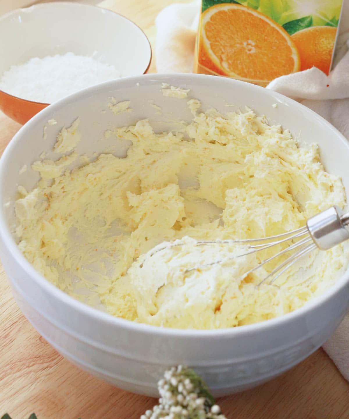 Whipped cream cheese and zest.