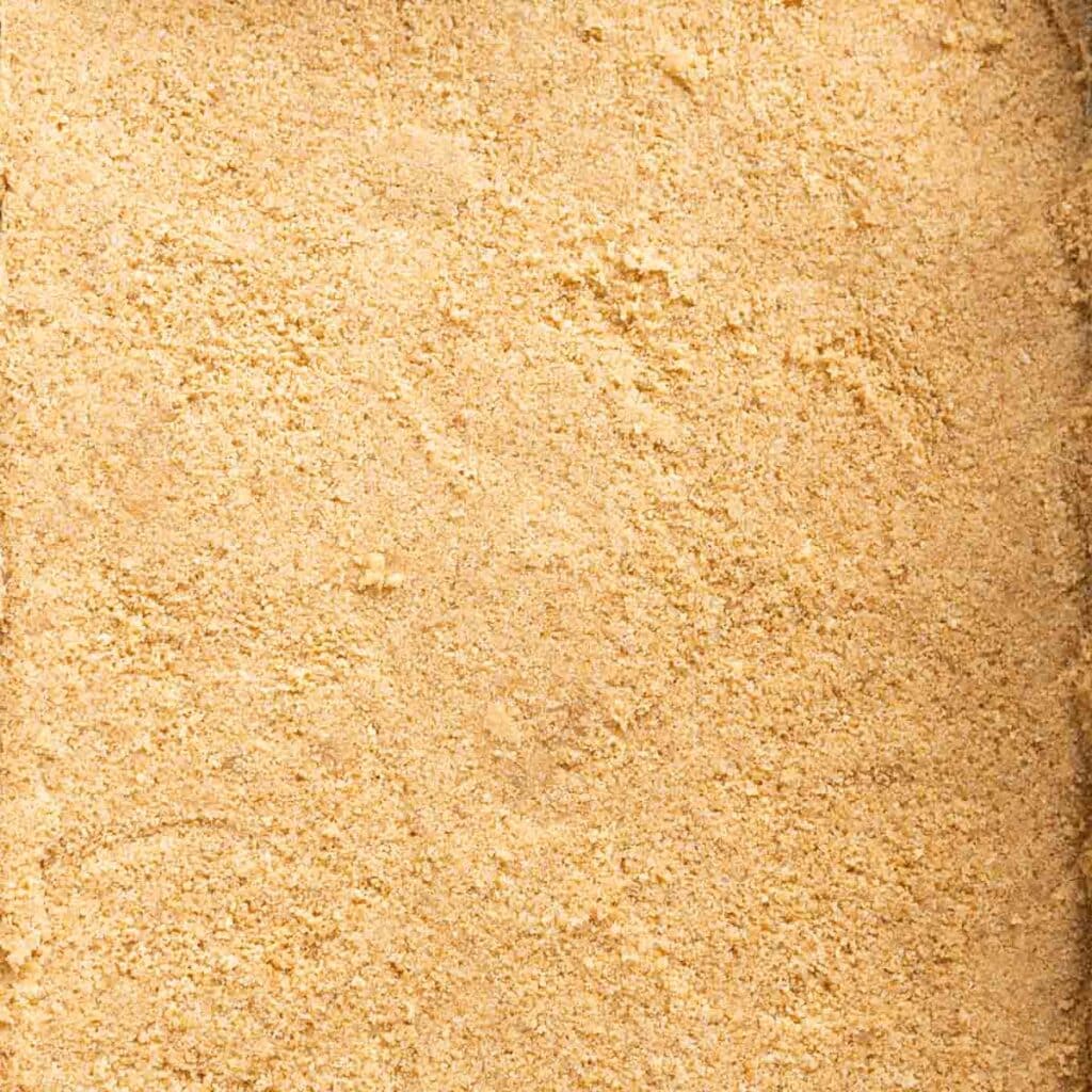 No bake graham cracker crust pressed into a pan.
