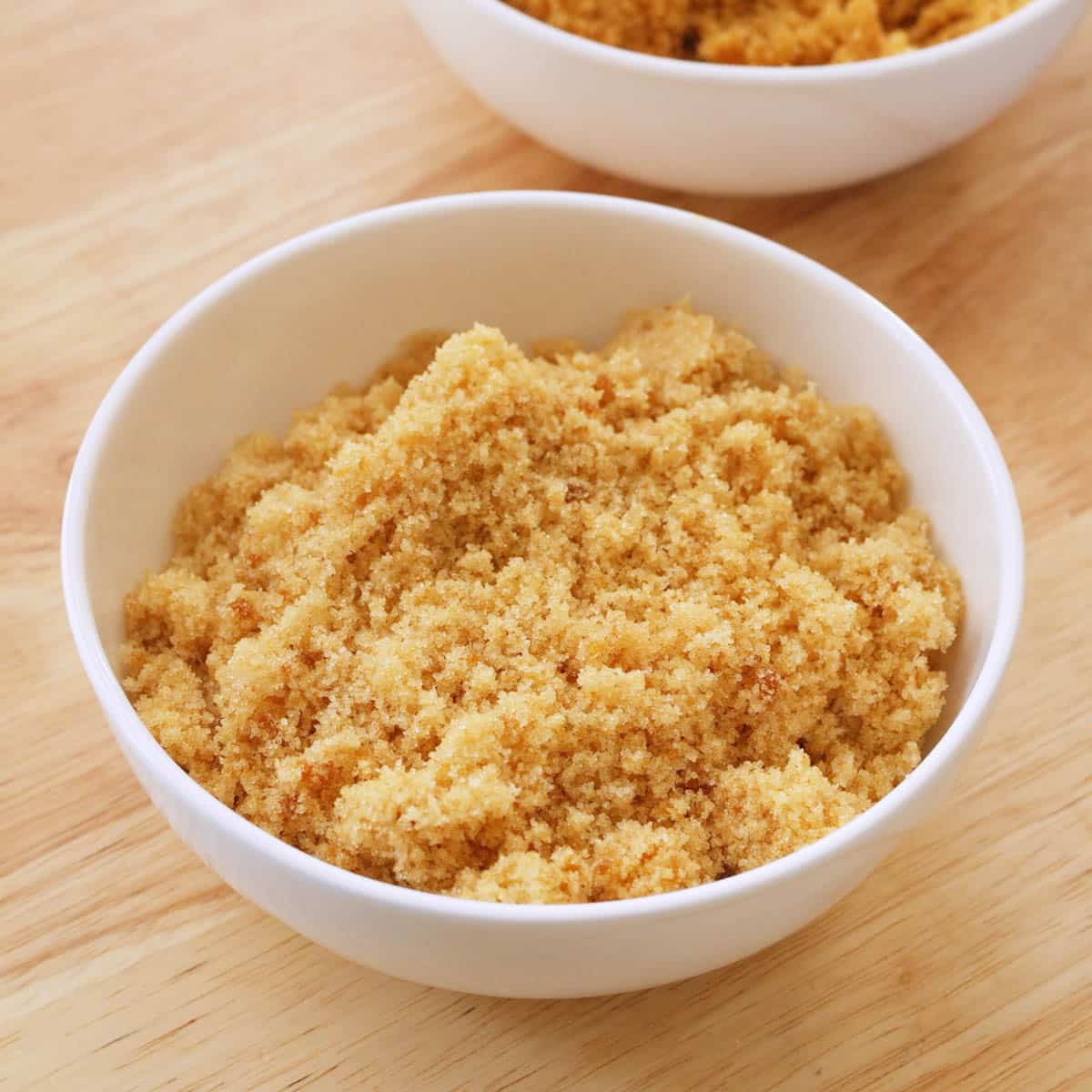 Homemade brown sugar in a white bowl!