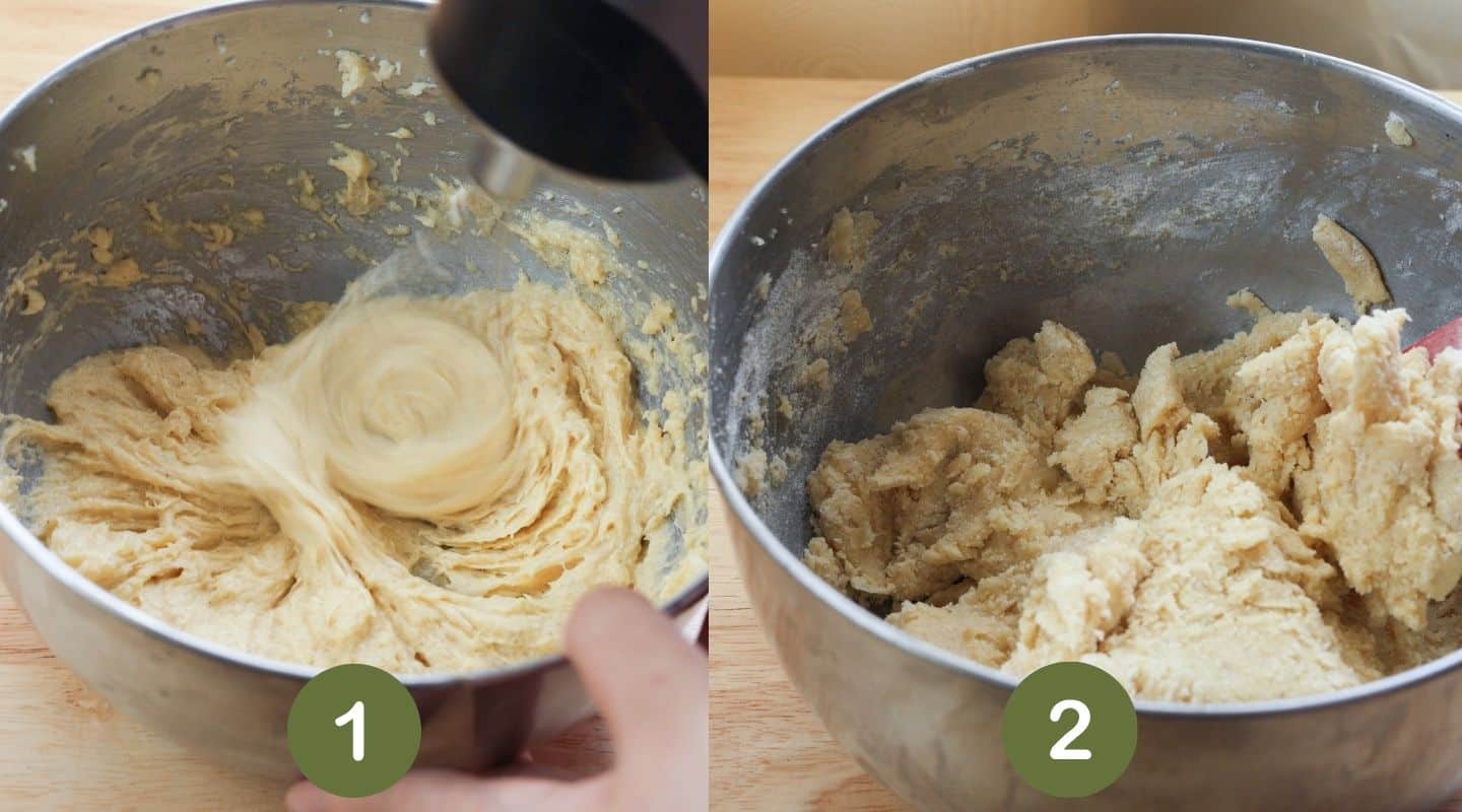 Making cut out sugar cookie dough.