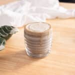 Hojicha latte topped with hojicha cold foam.