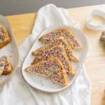 Fairy bread on a white plate.