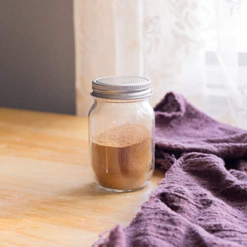 Apple pie spice mix ingredients in a little jar.