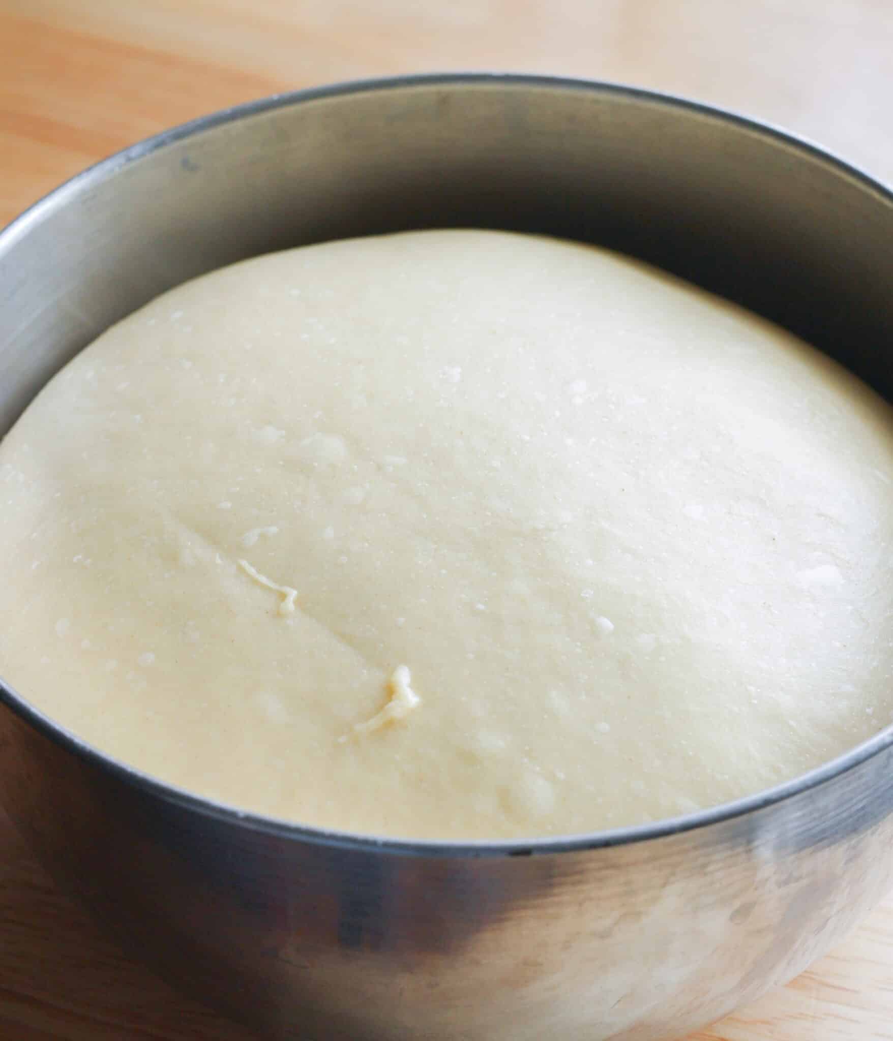 Spanish bread dough after first proof.